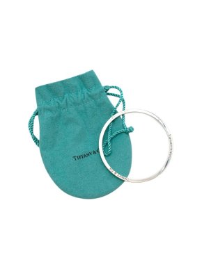 Tiffany & Co. Blue Enamel Sterling Silver Bangle