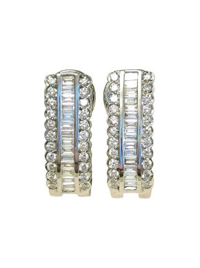 14ct White Gold Diamond Earrings