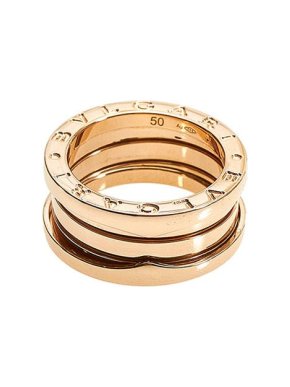 Bvlgari 18ct rose gold B.Zero1 3-band ring 50