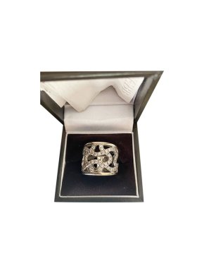 Mappin and Webb 18ct White Gold Woven Diamond Ring