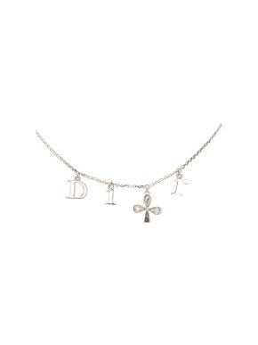 Dior silver-tone metal charms necklace
