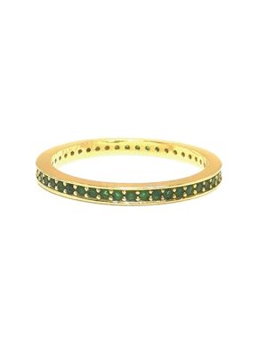 Derya 14ct Gold Emerald Eternity Ring - Size Q 1/2