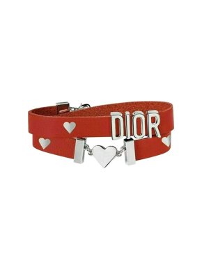 Dior VIP Gift Red Leather Bracelet