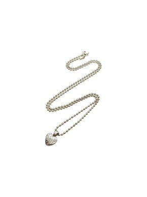 0711 Tbilisi Diamond Heart White Gold Pendant