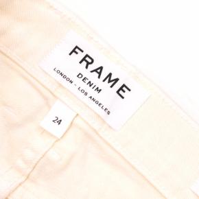 Frame Denim Cream Cropped Flared Jeans 3