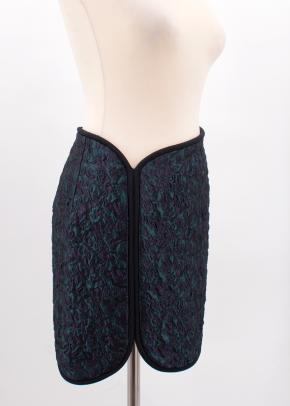 Phillip Lim Green and Navy Textured Skirt 4