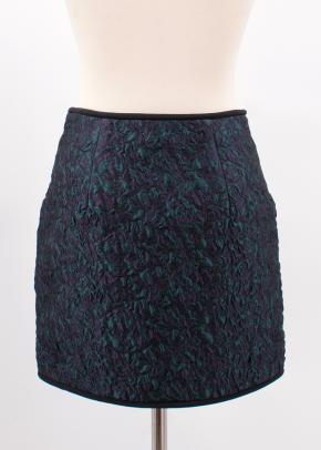 Phillip Lim Green and Navy Textured Skirt 5
