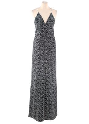Galvan Black & White Textured Low Back Gown 2