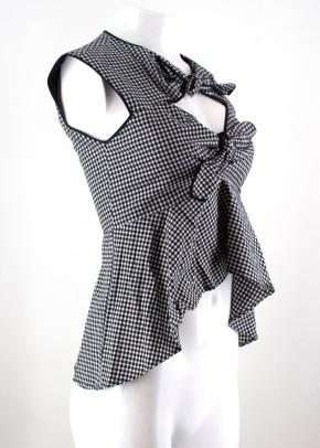 Pinko Gingham Sleeveless Tie-front Top 10