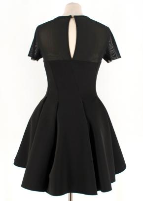 Maje Tulle-Yoke Black A-line Dress 3