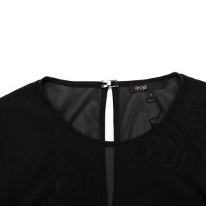 Maje Tulle-Yoke Black A-line Dress 4