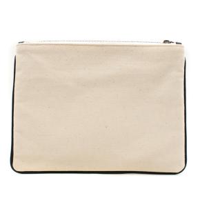 Zeus + Dione Leather & Canvas Clutch Bag 2