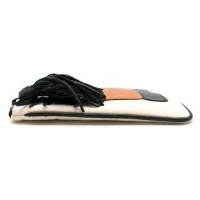 Zeus + Dione Leather & Canvas Clutch Bag 4