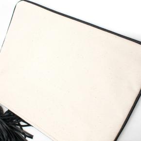 Zeus + Dione Leather & Canvas Clutch Bag 7