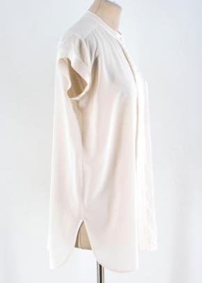 Vince fringe-trimmed silk-crepe shirt 2