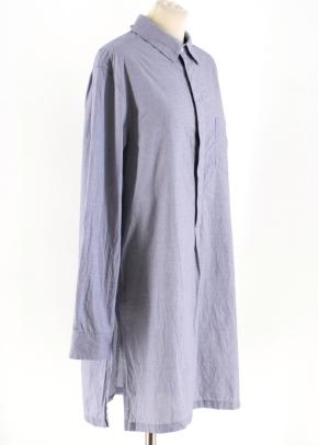 Adam Lippes Blue Houndstooth Check Shirt Dress 2