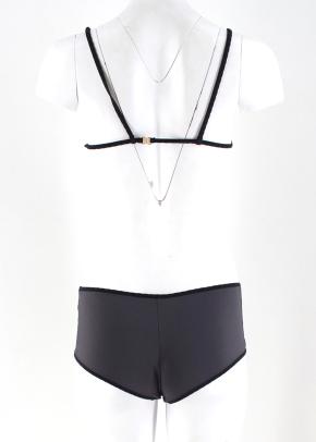 Laura Urbinati Grey Triangle Top and Boy-cut Bikini Set 3