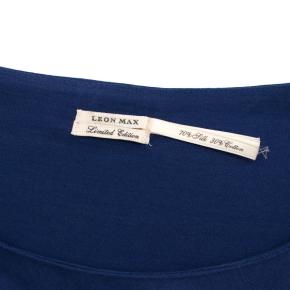 Leon Max Blue Sleeveless Silk Blend Draped Dress 5