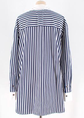 Monographie White & Blue Striped Cotton Shirt 3