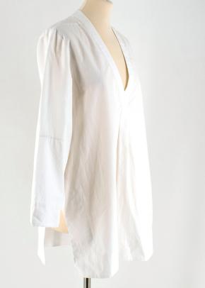 Tome White V-neck Long Sleeve Shirt 2