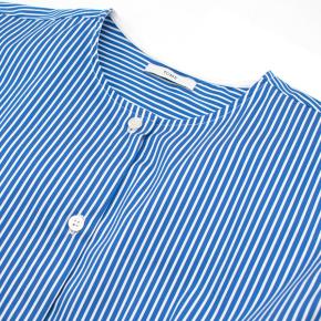 Tome Blue Pinstriped Long sleeve Top with Back Opening 6