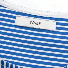 Tome Blue Pinstriped Long sleeve Top with Back Opening 7