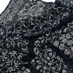 Bespoke Navy Floral Patter Shawl 3