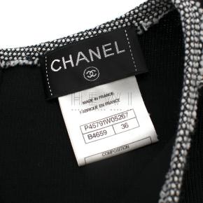 Chanel Black & SIlver Wool Blend Mini Dress 5