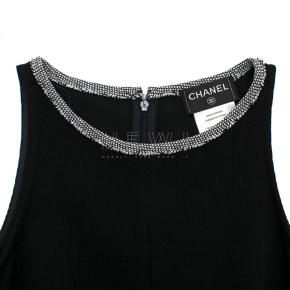 Chanel Black & SIlver Wool Blend Mini Dress 6
