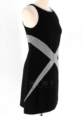 Chanel Black & SIlver Wool Blend Mini Dress 9