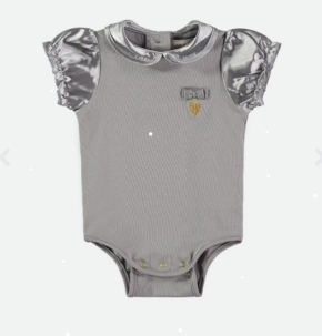 Angels Face Ash Grey Satin Sleeve Baby Grow & Trinity Tutu Skirt 2