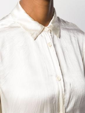 Forte Forte Crinkle-Effect Silk White Shirt 2
