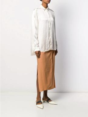 Forte Forte Crinkle-Effect Silk White Shirt 4