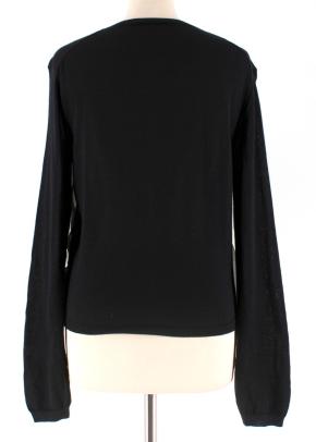 Bottega Veneta Black Cashmere Lace Trim Cardigan 3