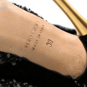 Oscar De La Renta Tweed Peep Toe Pin Heel Pumps 8