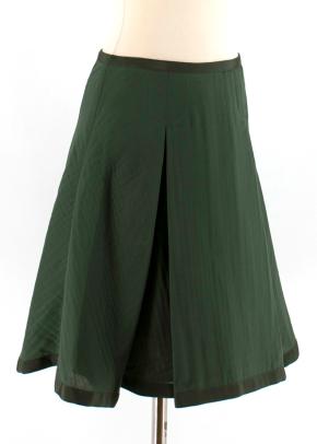 Sacai Luck Green Flared Pleated Skirt 2
