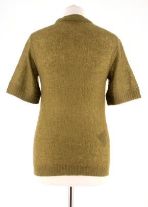 Prada Khaki Semi Sheer Mohair Blend Knit Top 9