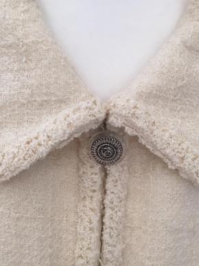Chanel Cream Tweed Jacket 10