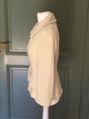 Chanel Cream Tweed Jacket 4