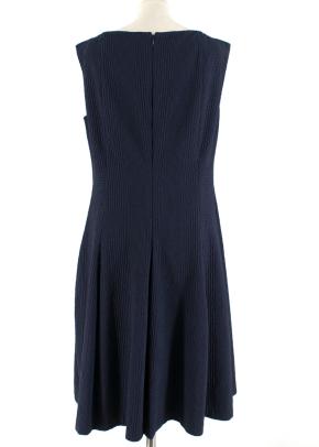 Talbot Runhoff Navy Jacquard Sleeveless A-line dress 3