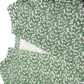 Mikael Aghal Green floral print dress with black lace trim 4