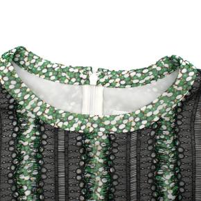 Mikael Aghal Green floral print dress with black lace trim 5