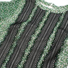 Mikael Aghal Green floral print dress with black lace trim 7