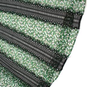 Mikael Aghal Green floral print dress with black lace trim 9