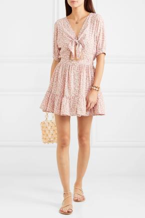 Faithfull the Brand Marigot Pink Floral Dress 5