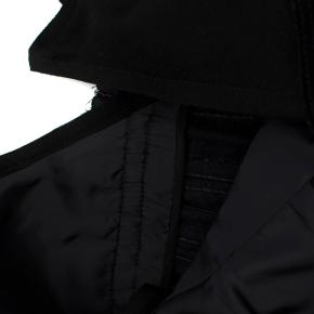 Sacai Black Wool Pleated Denim Skirt Midi Dress 5