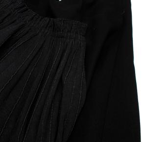 Sacai Black Wool Pleated Denim Skirt Midi Dress 7