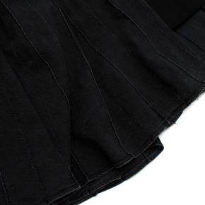 Sacai Black Wool Pleated Denim Skirt Midi Dress 8