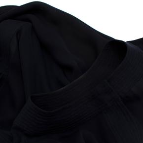 Oscar de la Renta Navy Blue Blouse with Large Rose Button Cuffs 10