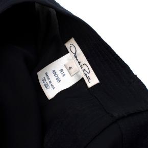 Oscar de la Renta Navy Blue Blouse with Large Rose Button Cuffs 4